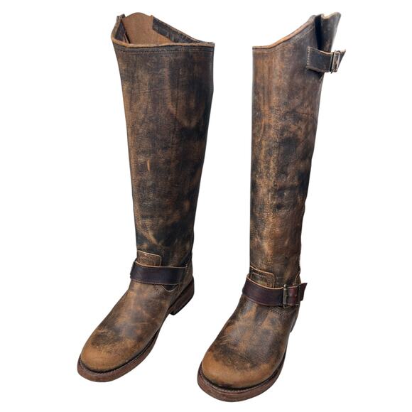 Freebird By Steven Contra Brown Distressed Leather Riding Boot Size US 6 - Picture 6 of 12